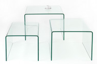 Glazen Salontafel met bijzettafels set van 3 60cm