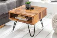 Handgemaakte bijzettafel 45cm Sheesham haarspeldpoten