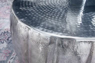 Handgemaakte salontafel MARRAKESCH 55 cm zilver met gehamerd design