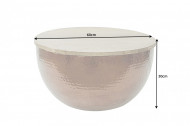 Handgemaakte salontafel ORIENT STORAGE 60cm koper mangohout met opbergruimte