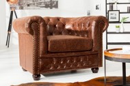 Hoge kwaliteit lederen sofa Chesterfield 1-zits vintage Bruin