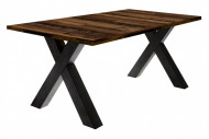 Industriële eettafel uitschuifbaar 160-210cm Oak donker look met X-poten