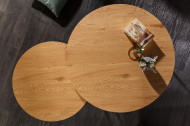 Industriële stijl Ronde eikenlook 80 cm salontafel set van 2