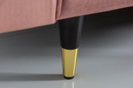 Luxe design 3-zitsbank 225 cm zitcomfort pocketvering bekleding fluweel stof oudroze