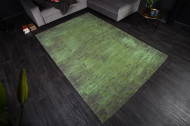 Luxe katoenen vloerkleed 240x160cm smaragdgroen oosters patroon