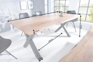 Massief boomstam eettafel MAMMUT NATURE 160 cm acacia 3,5 cm dik blad