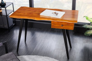Massief bureau WILD 110 cm acaciahouten boomrand met metalen ladepoten