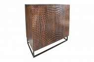 Massief highboard 100 cm mangohout retro design met uitgebreid front