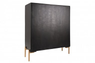 Massief highboard DALA 100cm mangohout zwart gouden poten