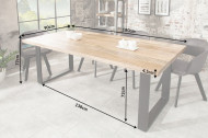 Massief Mangohout eettafel 180 cm ijzer industrieel design