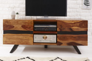 Massief TV lowboard AMAZONAS 160cm bruin sheesham hout met boomrand