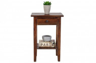 Massieve bijzettafel HEMINGWAY 55cm koffie mahonie Shabby Chic telefoontafel