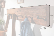 Massieve wandkapstok 90 cm natuurlijk gerecycled massief hout