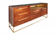 Moderne dressoir acaciahout 165 cm bruin goud 165cm