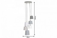 Moderne hanglamp LEVELS IV met 6 linnen parasols