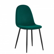 moderne Stoel Velours stof Groen Zwarte poten set van 4