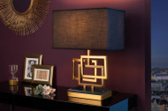 Moderne tafellamp 56cm goud modern design met stoffen kap