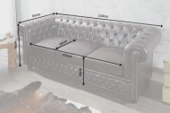 Nobele Chesterfield 3-zits bank coffee bruine knoop stiksels 210cm