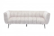 Retro 3-zitsbank NOBLESSE 225cm champagne fluwelen 3-zitsbank met decoratief stiksel