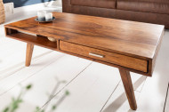 Retro sheeshamhout salontafel met 2 lades 100cm