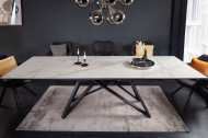 Uitschuifbare eettafel ATLAS 180-220-260 cm keramiek blad in marmerlook Grijs/Wit