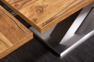 Uitschuifbare eettafel MONTREAL 180-230-280cm plank eiken met X-frame