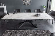 Uitschuifbare eettafel Rome 180-220-260 cm keramiek in marmerlook Wit