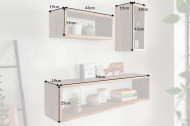 Wandplanken Mangohout Set van 3 stevige wandplanken 94 cm bruin