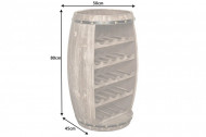 Authentiek wijnrek BODEGA 80cm naturel grenen wijnvat shabby chic voor 23 flessen