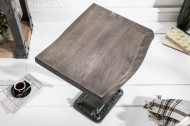 Authentieke bijzettafel FACTORY 43 cm acacia grijs massief hout industrieel design