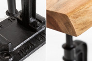 Authentieke bijzettafel FACTORY 43 cm acacia massief hout industrieel design