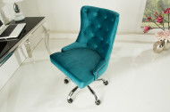 Bureaustoel chesterfield Stof turquoise fluweel