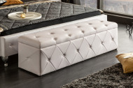 Chesterfield design bank met opbergruimte EXTRAVAGANCIA 140 cm wit