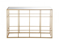 Console Metaal goud 120 cm gespiegelde glas