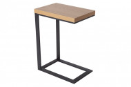 Design Bijzettafel zoals Laptoptafel 45 cm eiken look bijzettafel zwart frame