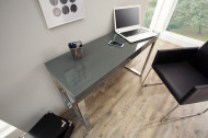Design console GRIJS BUREAU 120cm donkergrijs hoogglans kantoortafel