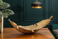 Design decoratieve schaal GOUD BLAD 62 cm goud met bladmotief