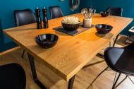 Design eettafel LOFT 140 cm eiken look met slede onderstel industriële stijl
