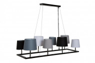 Design hanglamp LEVELS III 100cm zwart grijs met 8 lampenkappen