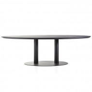 Eettafel ovaal zwart Eiken hout & metaal - 300x120