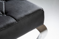 Elegante bank MODERN BAROK 172 cm zwart fluweel roestvrij staal
