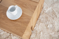 Elegante bijzettafel CASTLE 45 cm naturel geolied wild eiken poef
