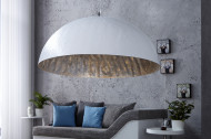 Elegante design hanglamp 70cm wit zilver hanglamp