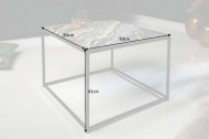 Elegante salontafel ELEMENTS 50 cm grijs met een gepolijst marmeren blad