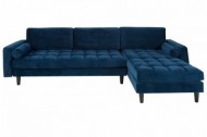 Extravagante Chesterfield-ontwerp hoekbank met 3 plaatsen COSY VELVET donkerblauwe fluwelen kernzithoek