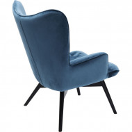 Fauteuil Zwart Vicky Velvet Blauwgroen
