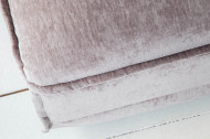 Grote Poef hocker HEAVEN 100cm taupe fluweel in landelijke stijl