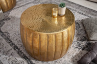 Handgemaakte salontafel 55 cm goud met gehamerd design