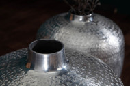 Handgemaakte vazen ​​set van 2 ORIENTAL 33 cm zilver met voetbescherming