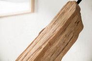 Handgemaakte vloerlamp 175 cm zwarte lamp van drijfhout met linnen kap